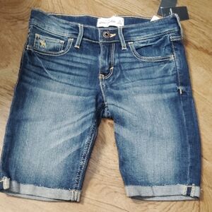 abercrombie kids Denim Blue Rolled-Hem Shorts